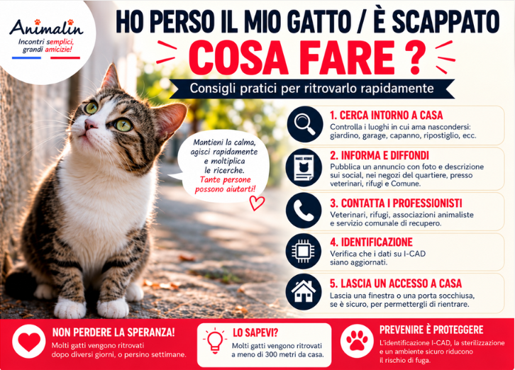 🐱 Ho perso il mio gatto: cosa fare? La guida completa per ritrovare un gatto scomparso (2026)